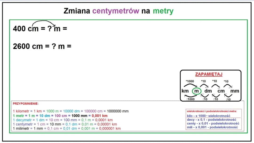 800 cm na metry: Szybka konwersja jednostek długości