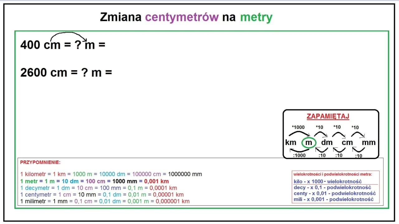 800 cm na metry: Szybka konwersja jednostek długości
